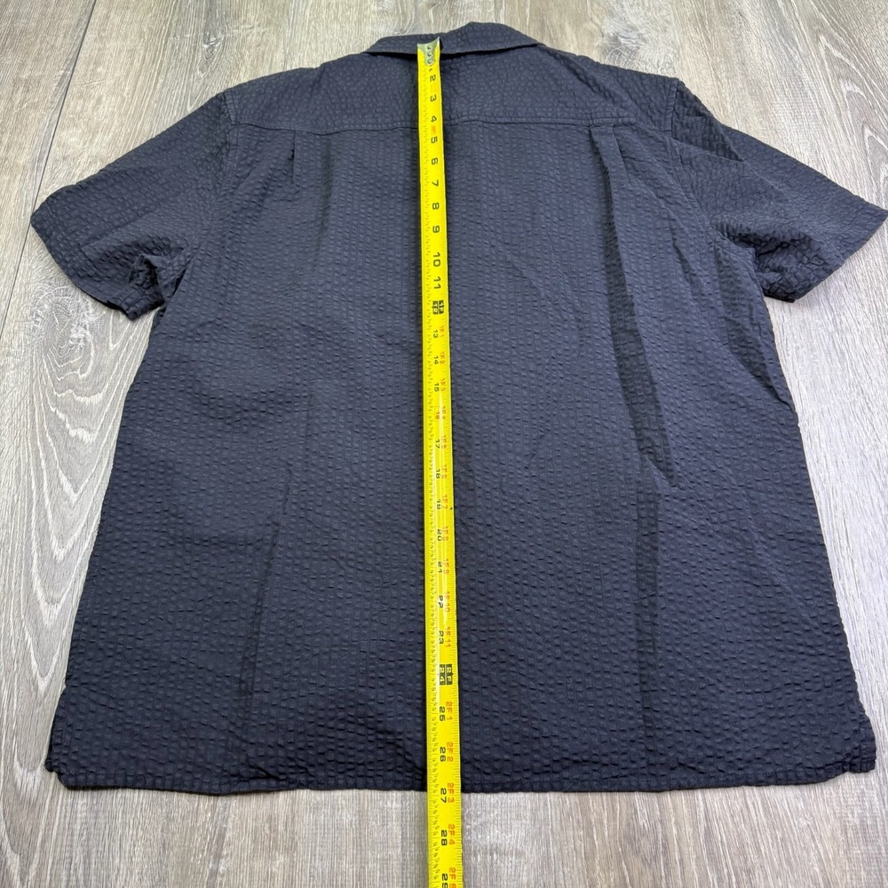 Lucky Brand Mens Black Classic Dobby-Cotton Short-Sleeve Button Up Shirt Size M - Picture 10 of 12